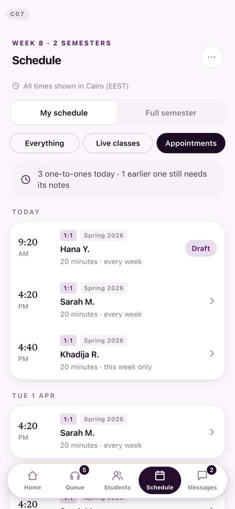 APPOINTMENTS · BEFORE